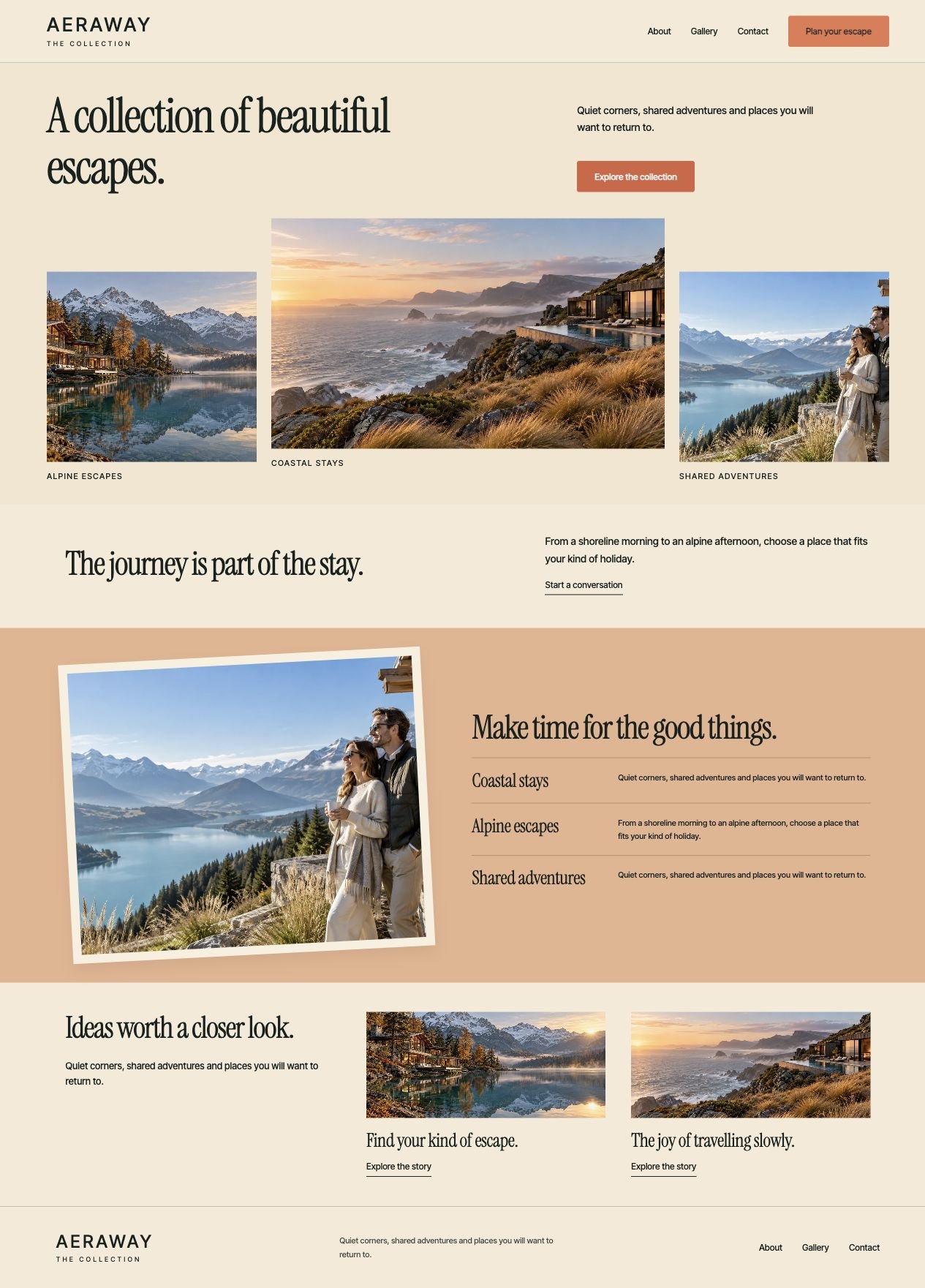 Aeraway Collection About desktop page design