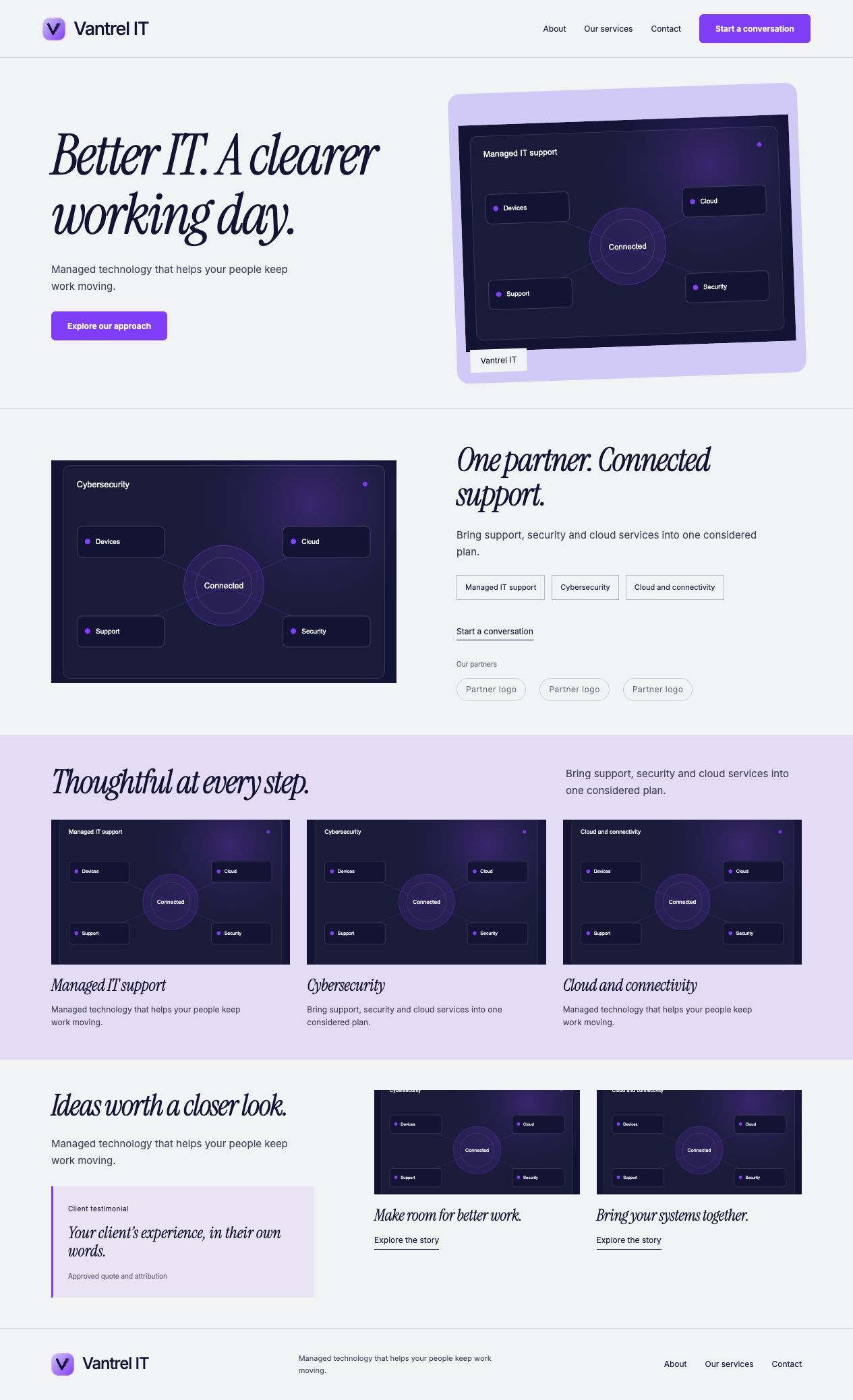 Vantrel IT About desktop page design